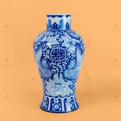 Bình Hoa Men Lam Song Phụng Ngàn Hoa Phú Quý